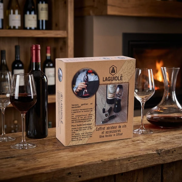 Laguiole VINE AERATOR Geschenkset 4 40268450 by Laguiole color Svart