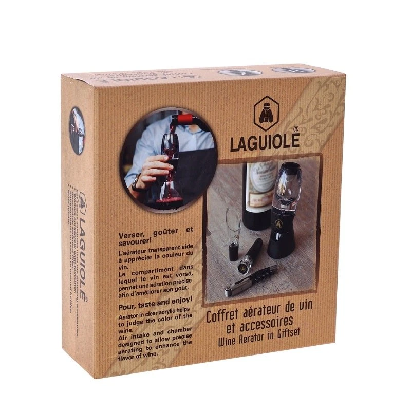 Laguiole VINE AERATOR Geschenkset 4 40268450 by Laguiole color Svart