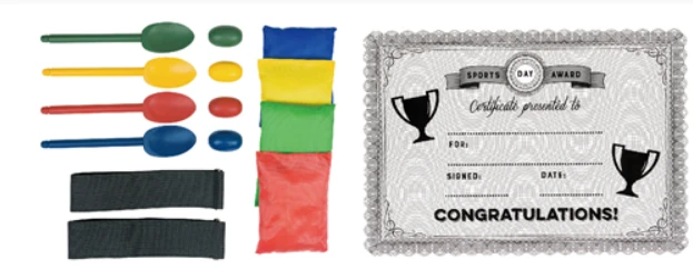 Olympiade-Spiel für 4 Personen – Eierlauf & Dreibeinlauf 8002511  color Svart