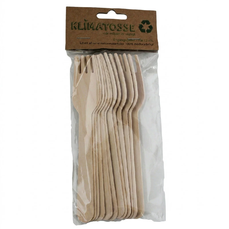 Einweggabeln aus Holz 16 cm, 12er-Pack 4201050  color Svart