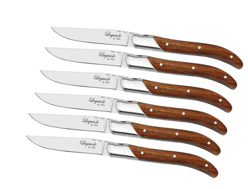 Laguiole Steakmesser Rosenholz 6er-Set 30-LG0023 by Laguiole By Hâws color Brun/Silver