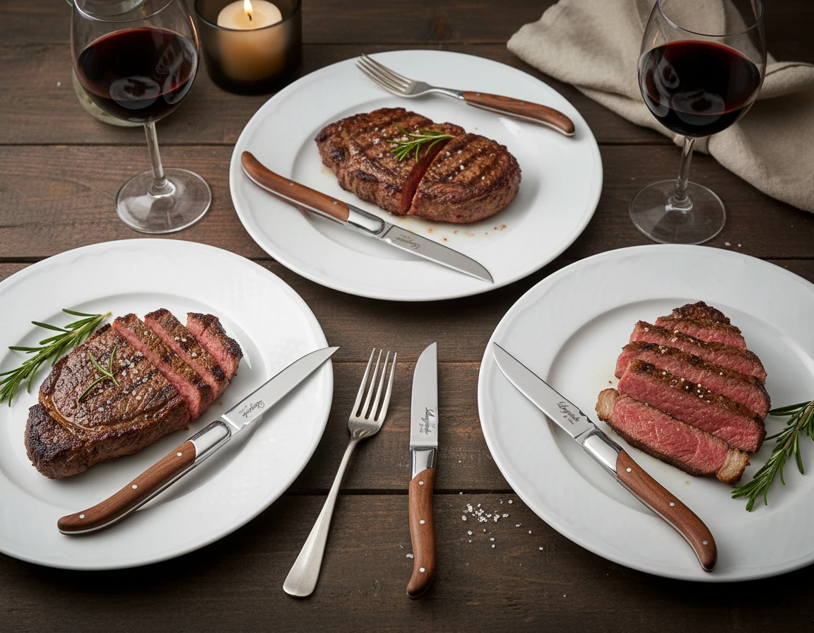 Laguiole Steakmesser Rosenholz 6er-Set 30-LG0023 by Laguiole By Hâws color Brun/Silver