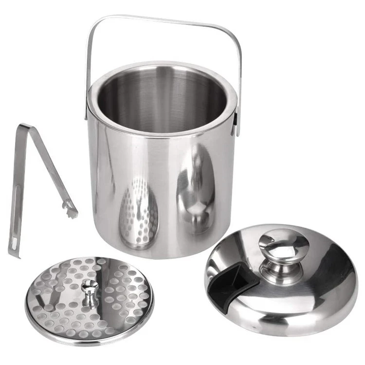 Eiseimer aus Edelstahl 1300 ml – Silber CG-T19 by Barlife color Silver