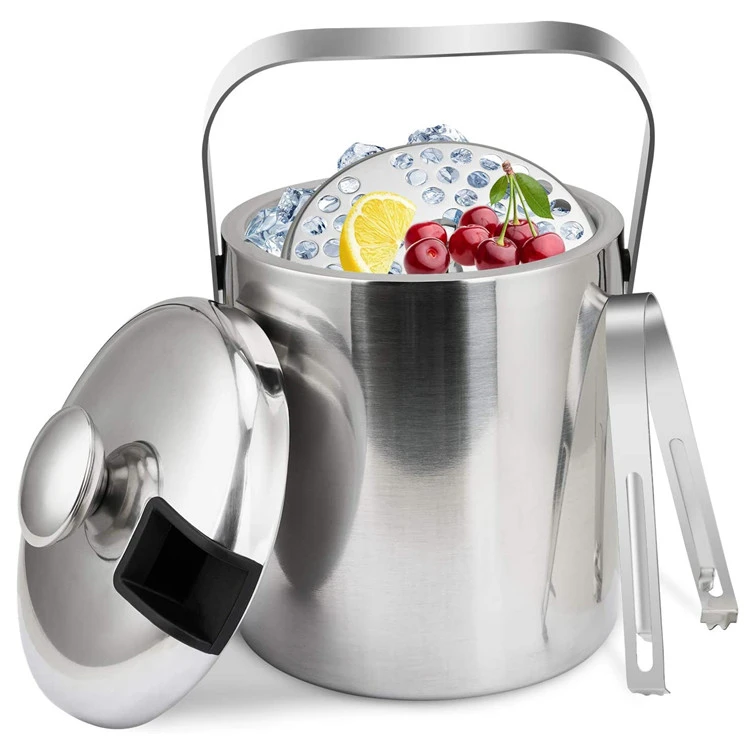 Eiseimer aus Edelstahl 1300 ml – Silber CG-T19 by Barlife color Silver