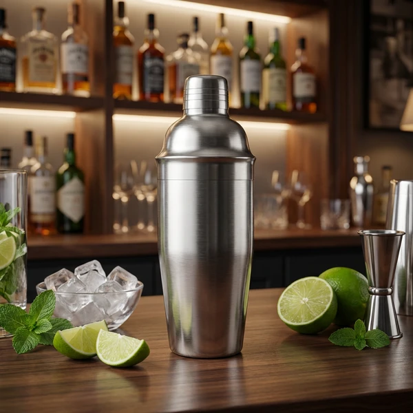 3-teiliger Cocktail-Shaker 750 ml Edelstahl matt CG-75 by Barlife color Silver