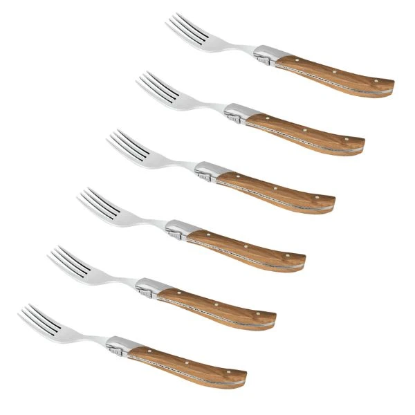 Laguiole by Hâws Steakgabeln in Geschenkbox – 6 Stück 30-LG0022G by Laguiole By Hâws color Brun/Silver