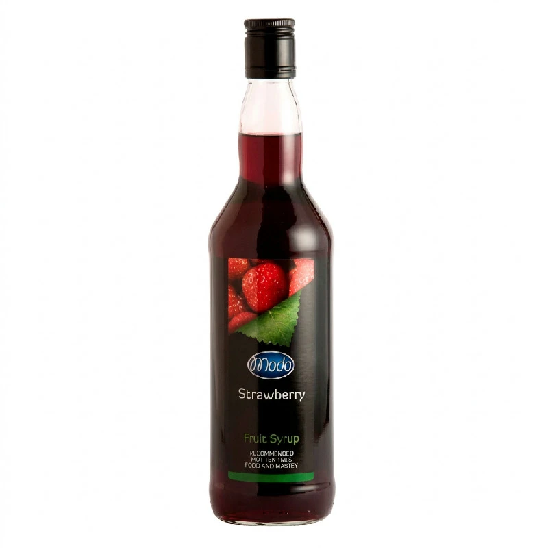 Modo Erdbeersirup, PET FL 75 M9 by MODO color Svart