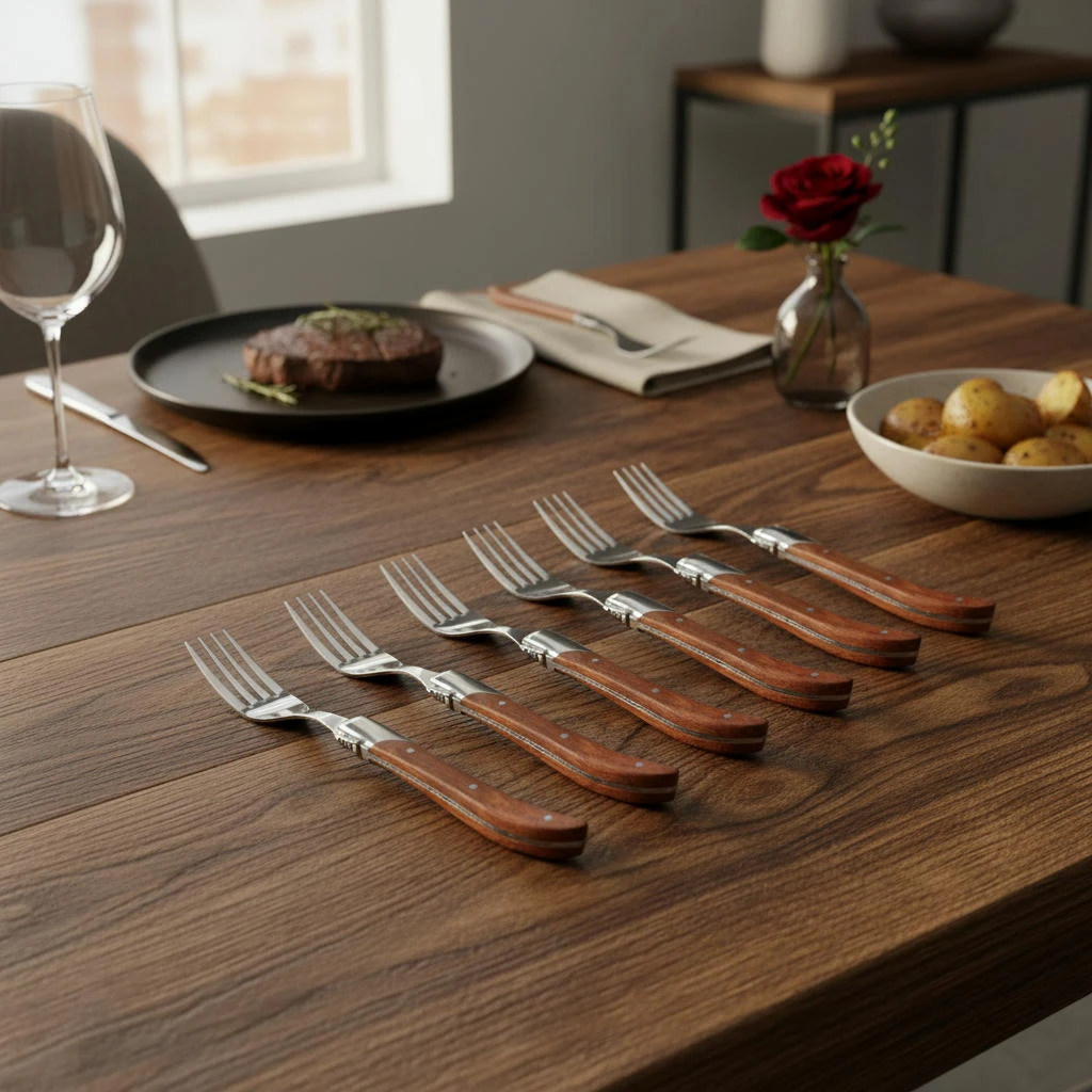 Hâws Laguiole Steakgabeln Rosewood 30-LG0023G by Laguiole By Hâws color Silver/brun