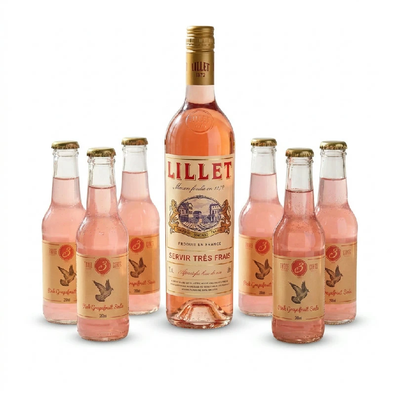 Pink Lillet Cocktail Pakke Barlifepinkdrink by Barlife color Svart