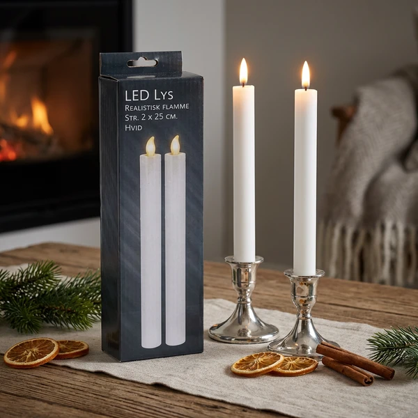 LED-Stabkerzen, 2er-Set, Weiß, 25 cm 3005145  color Vit