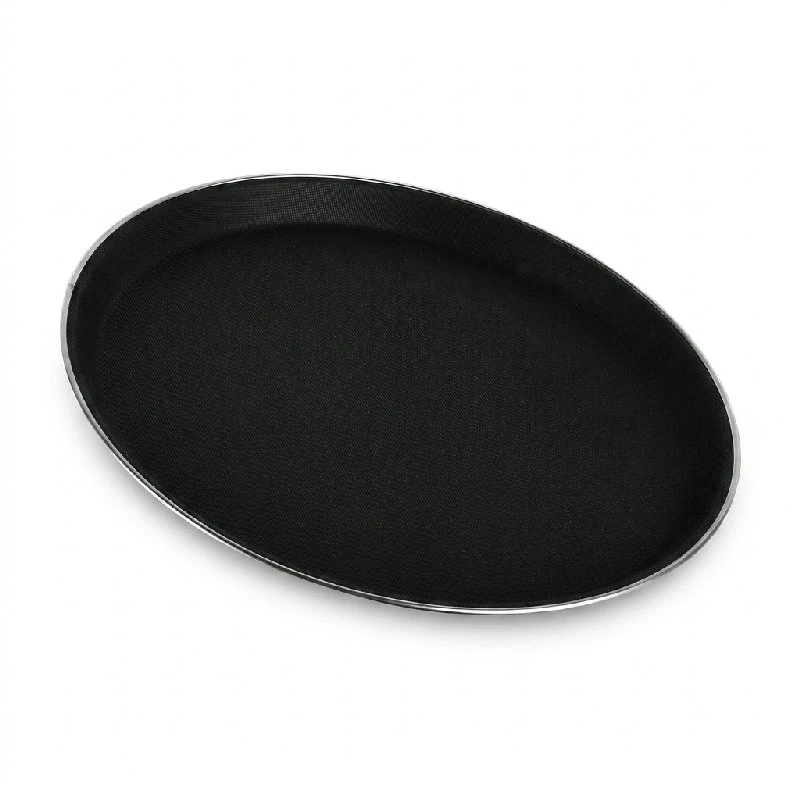 Kellnertablett rutschfest Ø 41 cm Edelstahl ST20027 by Steel-Function color Svart