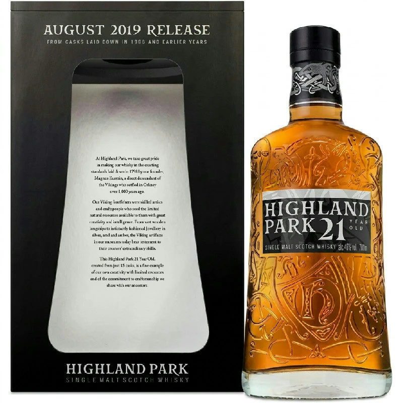 Highland Park 21 YO Single Malt Scotch FL 70 55003 by HIGHLANDPA color Svart