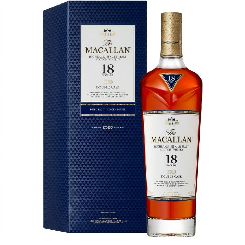 Macallan Double Cask 18 YO Highland Single Malt FL 70 55171 by MACALLAN color Svart