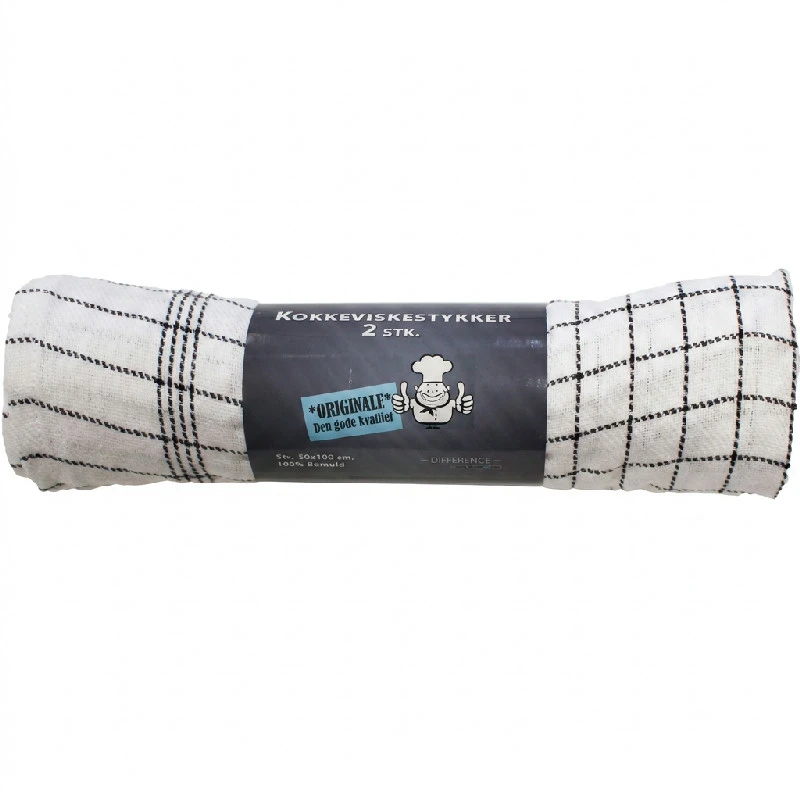 Kochtuch mit schwarzen Streifen 2er-Pack – 50 x 100 cm 4020366  color Svart