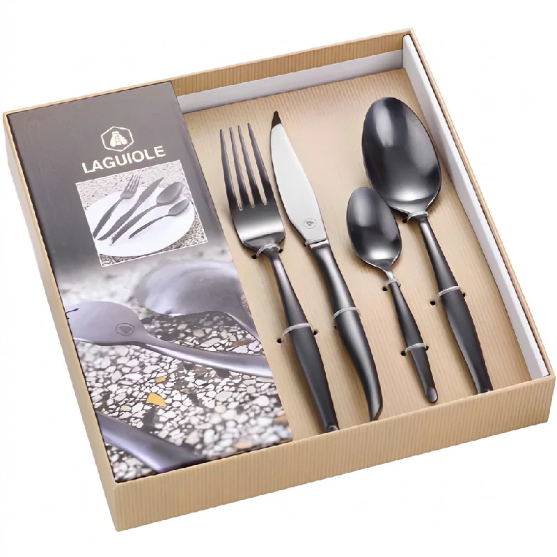 Laguiole Besteckset 16-teilig Matt Schwarz 40268153 by Laguiole color Svart