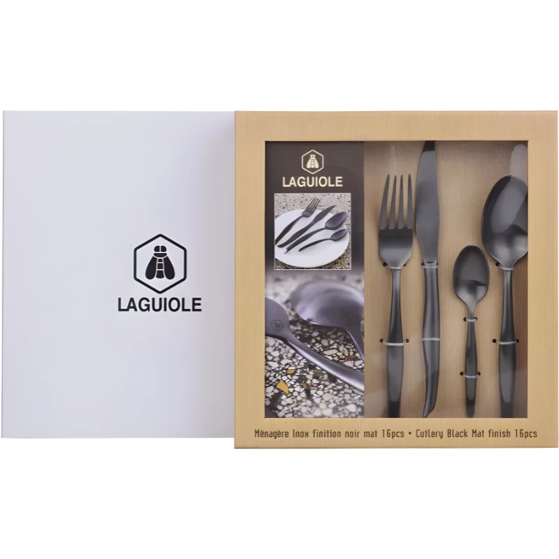 Laguiole Besteckset 16-teilig Matt Schwarz 40268153 by Laguiole color Svart