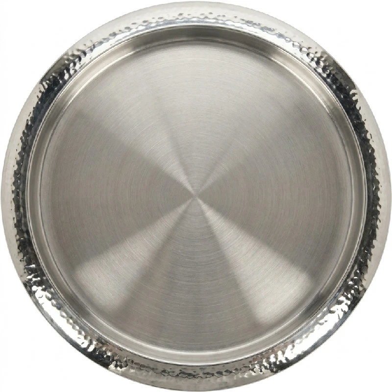 Servierplatte – Gehämmerte Optik Ø35 cm 2017168 by LISS color Silver
