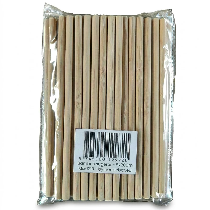 Bambus-Trinkhalme - 8x200mm (5mm Innendurchmesser) 50 Stück Mix0210 by PRIME BAR color Svart