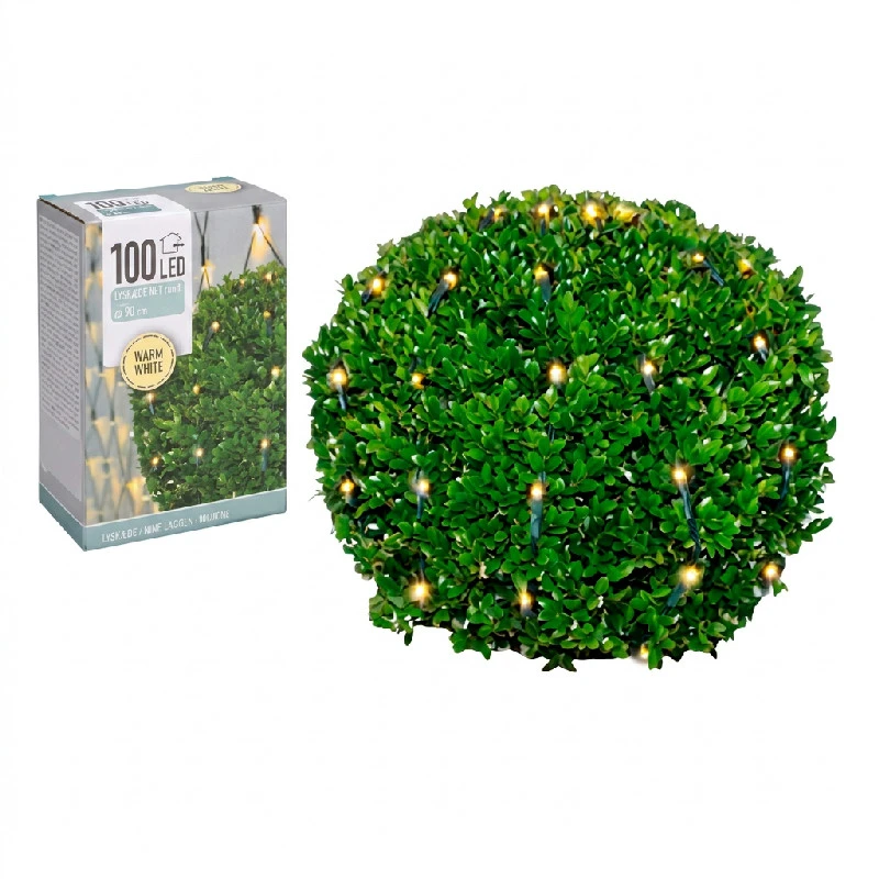 LYSKETTE NETZ rund MIT 100 LED Ø 90 cm 4300234 by HAAHR & CO color Svart