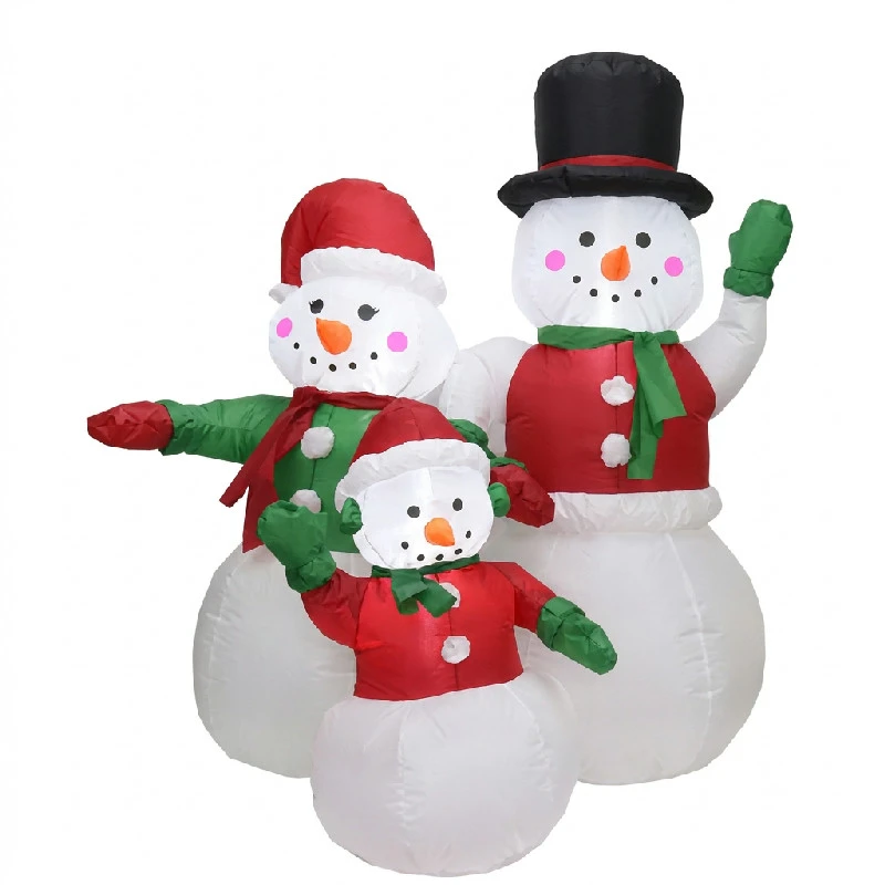 Aufblasbare Schneemannfamilie mit LED-Beleuchtung für innen & außen 150 cm 4300528  color Svart