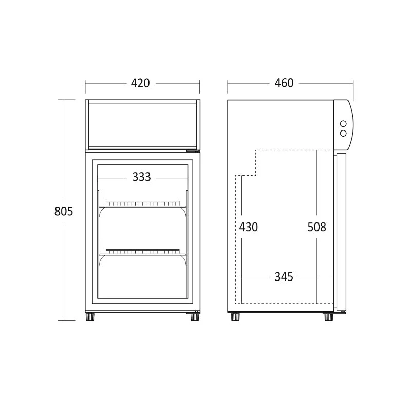 Display-Kühlschrank - SC 51 BE - Scandomestic 26310051BE10000 by Scandomestic color Svart