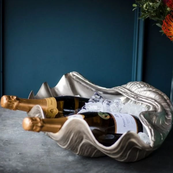 Muschel-Weinflaschenhalter aus Edelstahl UA-41028 by Culinary Concepts color Svart
