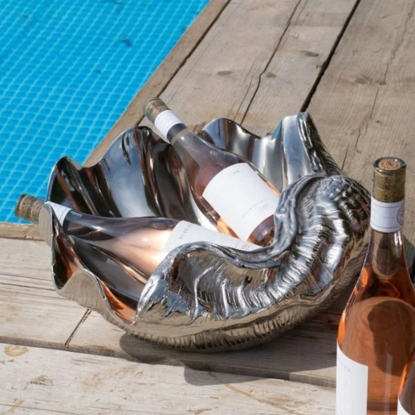 Muschel-Weinflaschenhalter aus Edelstahl UA-41028 by Culinary Concepts color Svart