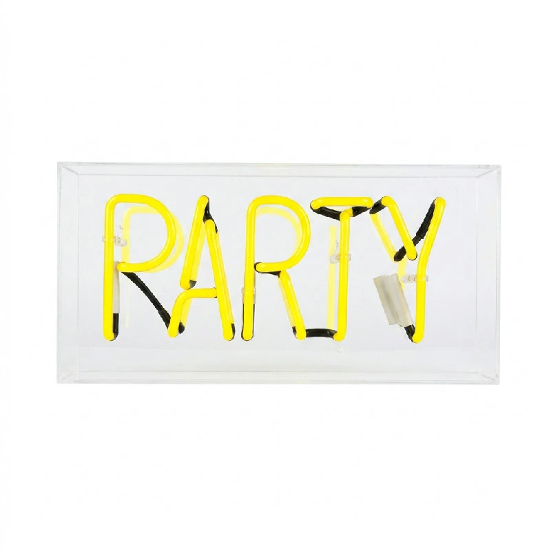 Neon Party Bar LED-Schild Gelb 33634 by Drink color Svart