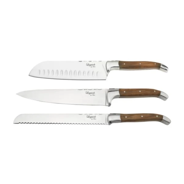 Laguiole by Hâws Messerset 3-teilig (Santoku, Koch- & Brotmesser) 30-LG01-10,04A,04C by Laguiole By Hâws color Svart
