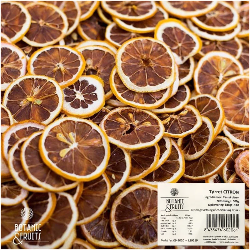 Getrocknete Zitrone 500 g | 320 Stück (ca) ATBULK4 by BOTANICALS color Svart