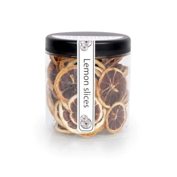 Getrocknete Zitronenscheiben 75 g 8112-1003 by Bartender Garnish color Svart