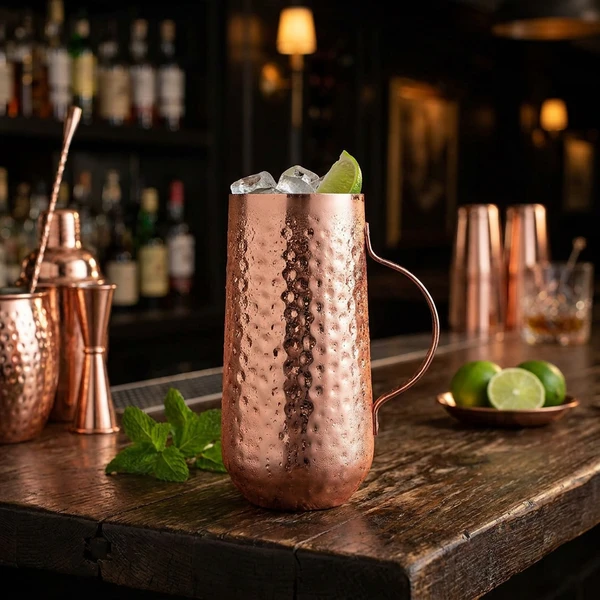Hoher Moscow Mule Becher gehämmert Kupfer BTBL3981 by Beaumont color Svart