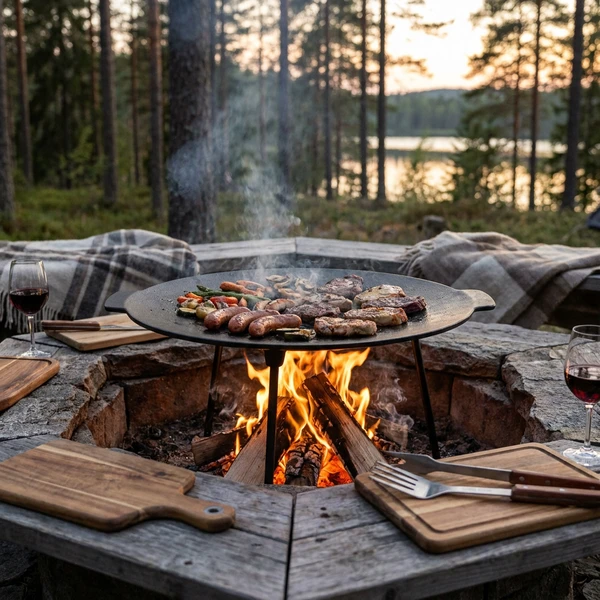 Hâws Gusseisenpfanne für Lagerfeuer DIA 45 cm 30-Ø45Grill by Hâws color Svart
