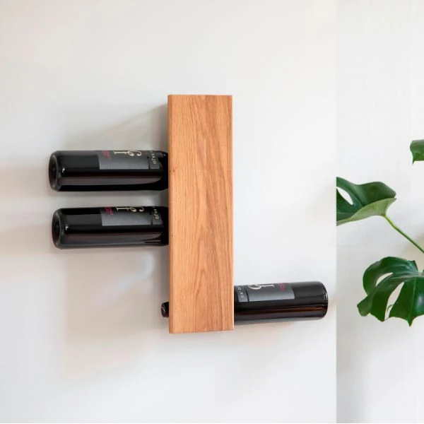 Weinregal aus Eichenholz für 8 Flaschen ST10007 by Steel-Function color Svart