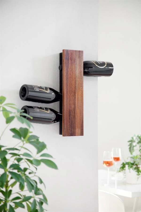 Weinregal aus Walnussholz für 8 Flaschen ST10006 by Steel-Function color Svart