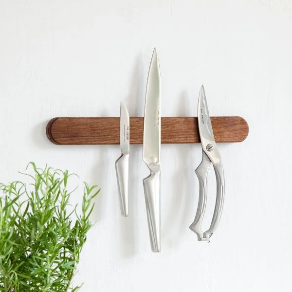 Messer-Magnetleiste - Klein - Walnuss - 35x4,5x2 cm ST52356 by Steel-Function color Svart