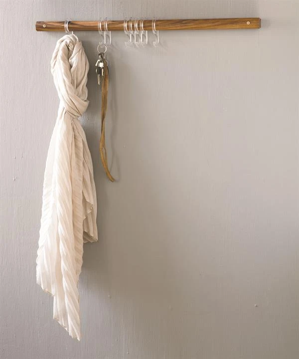 Garderobenleiste 70 cm – Walnuss & transparente Haken ST50023 by Steel-Function color Svart