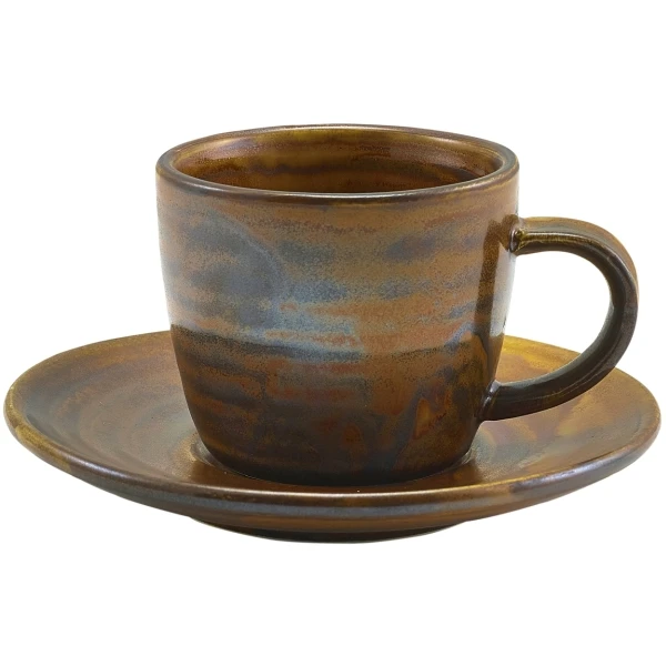Terra Porzellan Rustikales Kupfer Untertasse 11,5 cm SCR-PRC11 by Genware color Svart