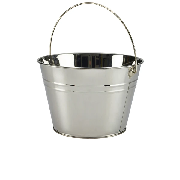 Serviereimer aus Edelstahl Ø 25 cm SSB25 by Genware color Svart