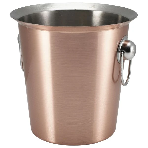 Kupferbeschichteter Weinkühler mit Ringgriffen - Genware 26203C by Genware color Svart