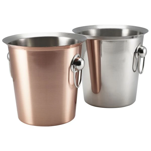 Kupferbeschichteter Weinkühler mit Ringgriffen - Genware 26203C by Genware color Svart