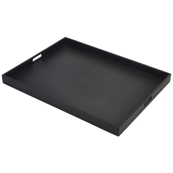 Solid Black Butlers Tray 64 x 48 x 4.5cm BT6448BK by Genware color Svart