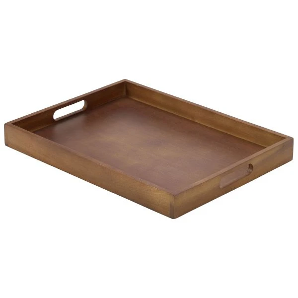 Serviertablett Holz 44 x 32 x 4.5cm BT4432 by Genware color Svart