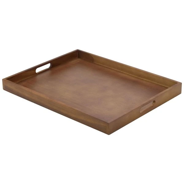 Kellnertablett Holz 53.5 x 42.5 x 4.5cm BT5342 by Genware color Svart
