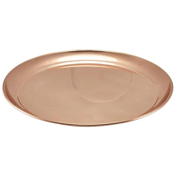 Rundes Kellnertablett aus Kupfer 30 cm 52039C by Genware color Svart