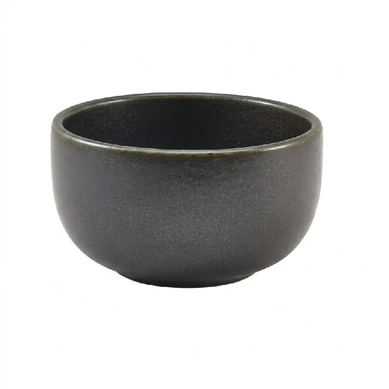 Cinder Schwarz Runde Schale 12,5 cm – Terra BW-PBK12 by Genware color Svart