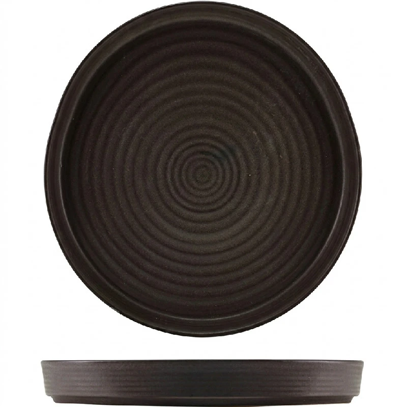 Steingut-Präsentationsteller Antigo 26 cm – Terra PR-AN26 by Genware color Svart