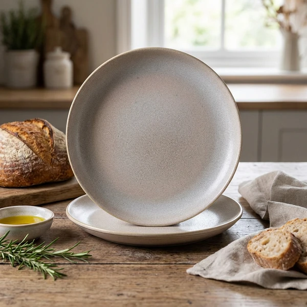 Steinzeug Antigo Barley Coupe-Teller 19cm - Terra CP-ABR19 by Genware color Svart