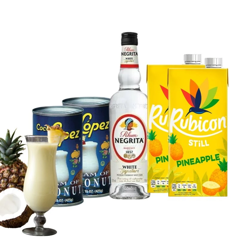 PINA COLADA - Cocktail-Set für 17 Drinks Barlifepakke7 by Barlife color Svart