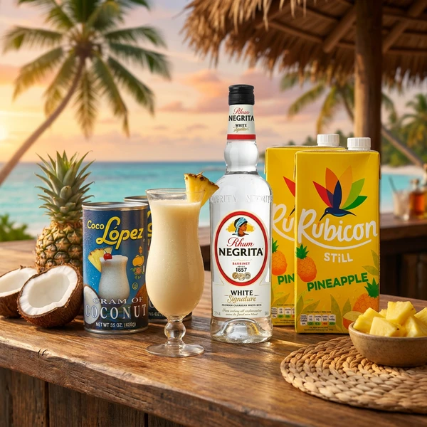PINA COLADA - Cocktail-Set für 17 Drinks Barlifepakke7 by Barlife color Svart